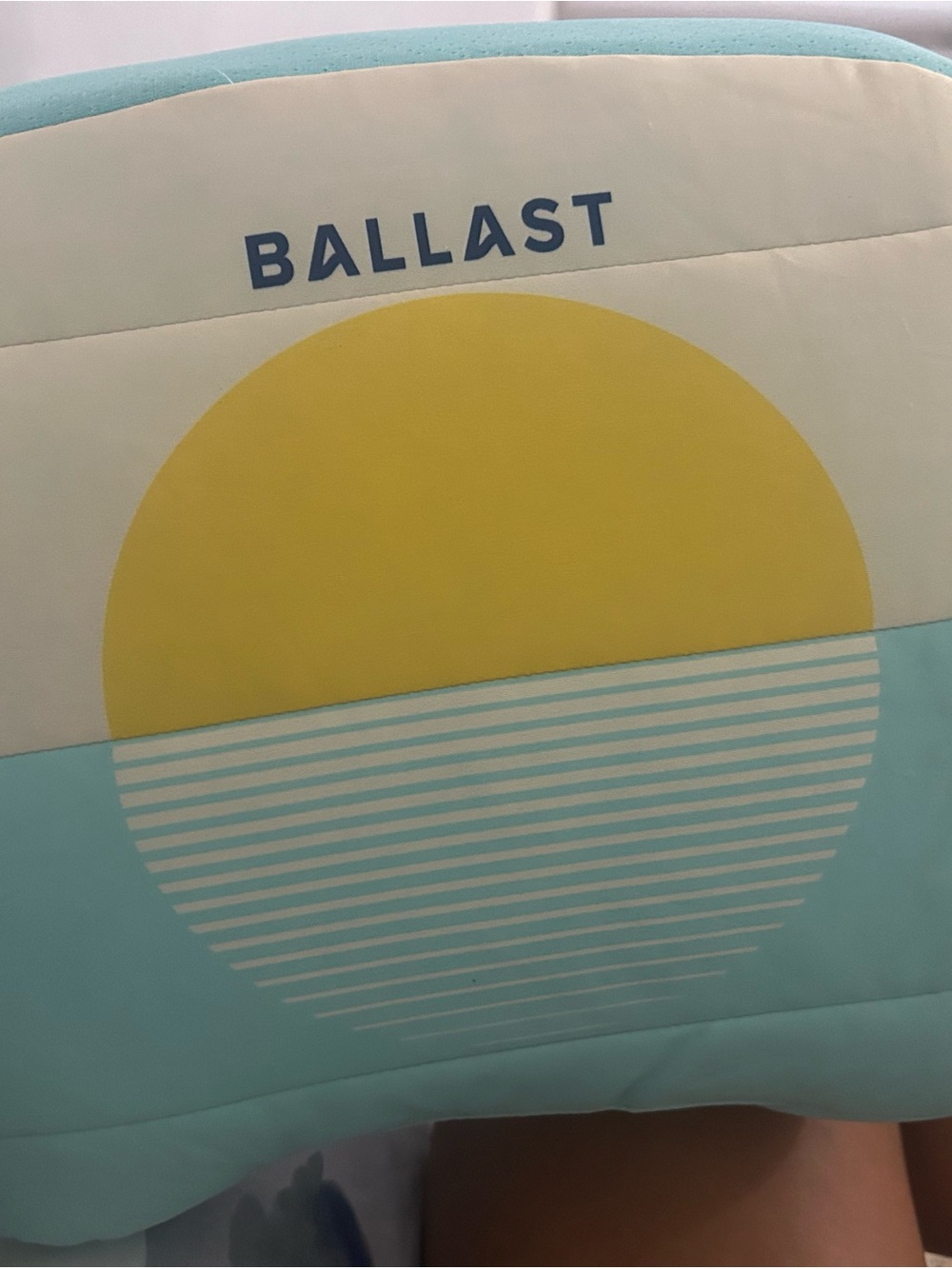 Aqua and Yellow Sunrise Beach Pillow